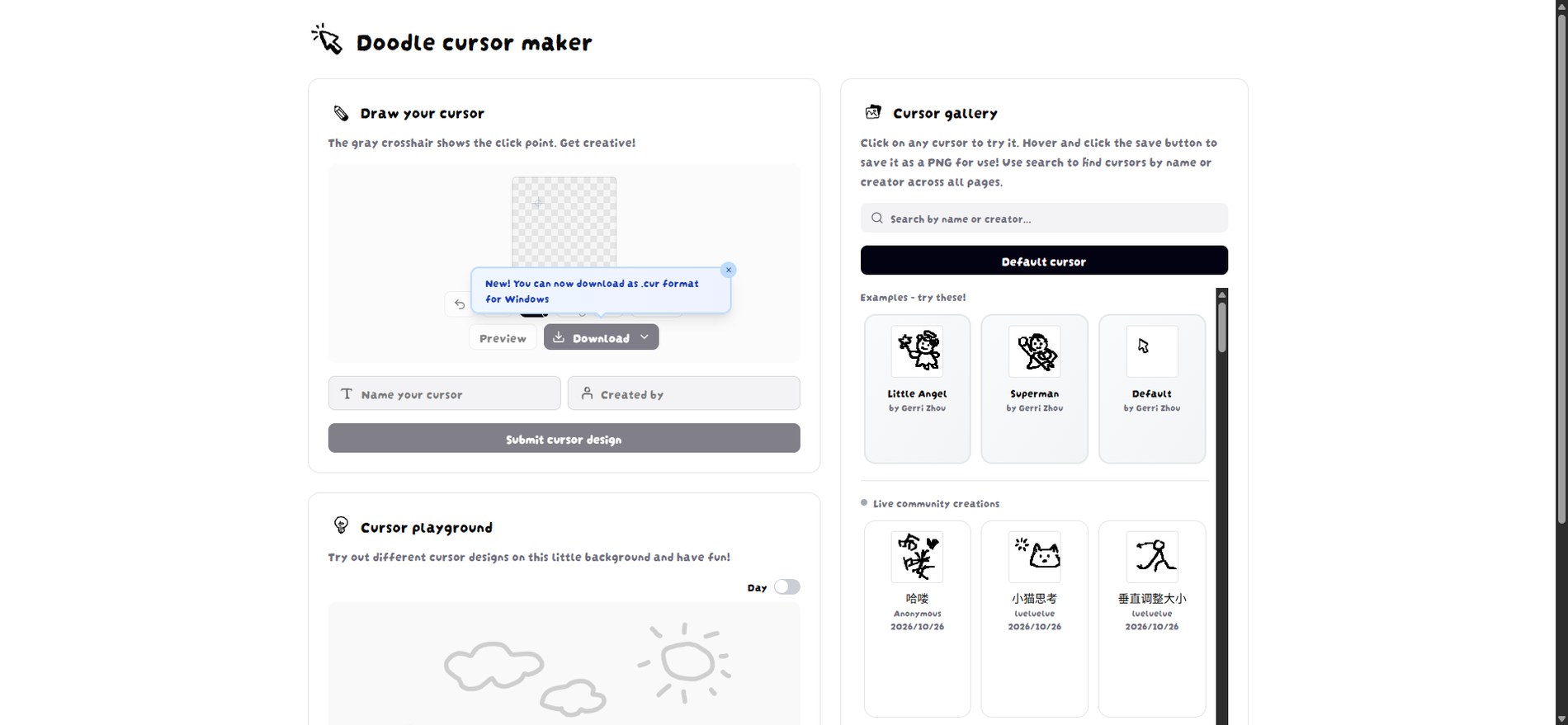 Doodle Cursor Maker 首页 Doodle Cursor Maker 首页